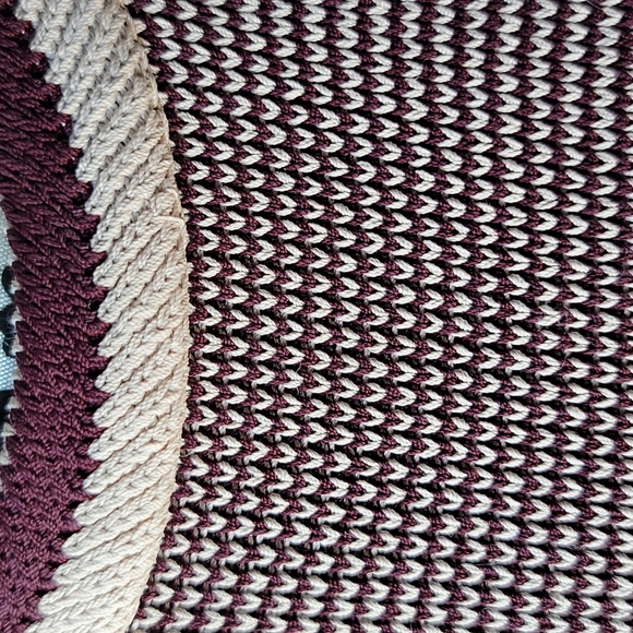 Wilfred long slit tank top in burgundy and cream - Picture 13 of 13